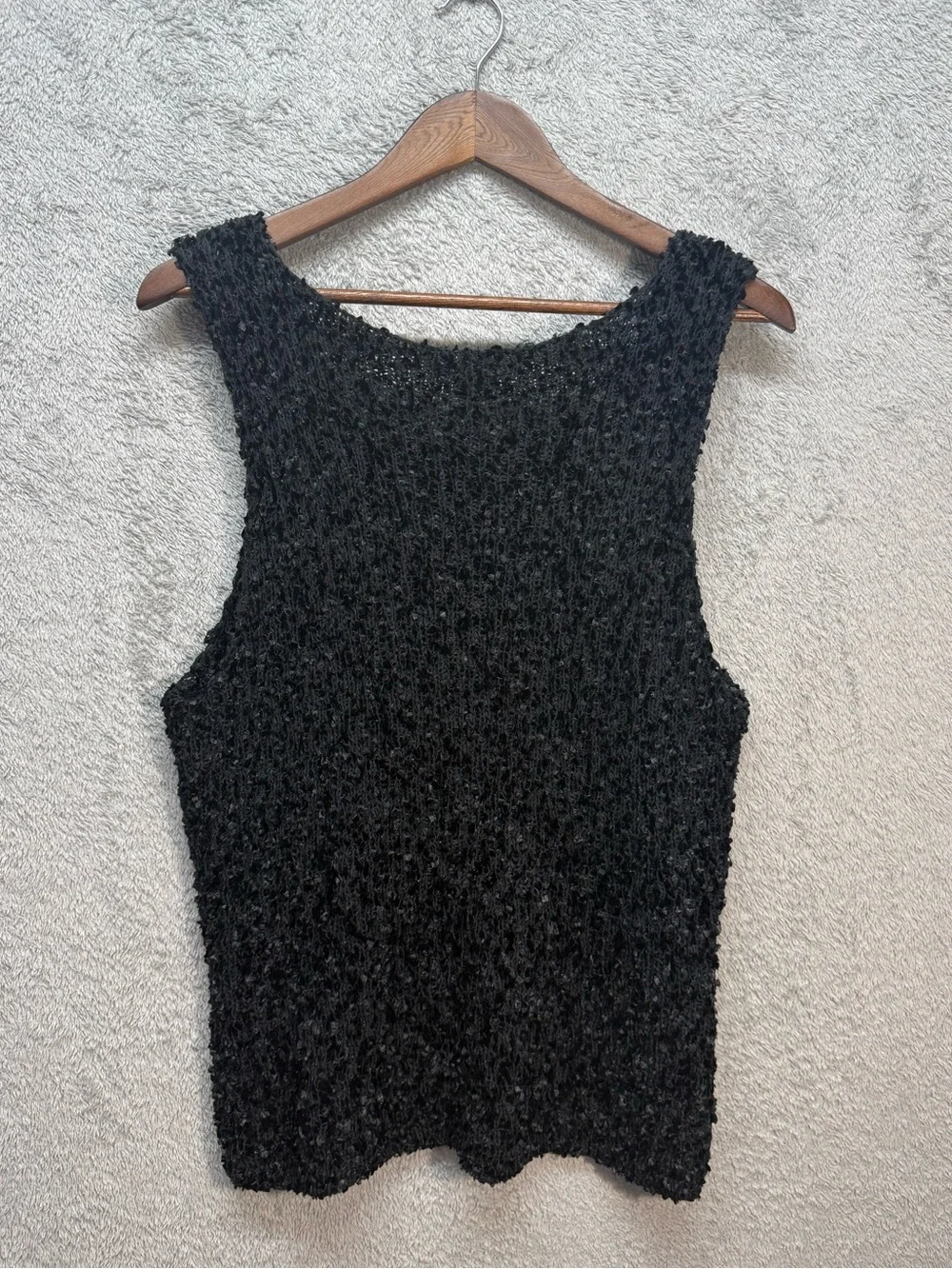 Austin Reed Black Popcorn Knit Silk Blend Sleeveless Top Tank Sweater
